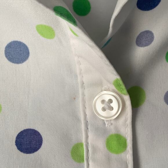 Vintage Studio Works Polka Dot Button Up Shirt Short Sleeve Size Medium - Picture 9 of 15